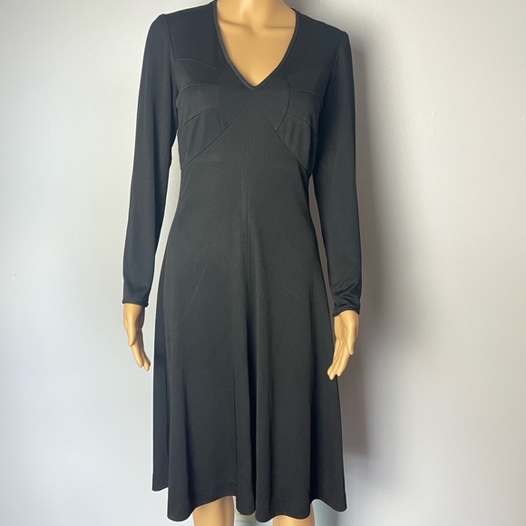 Vintage 70s Minimalistic Black Dress - Picture 1 of 4
